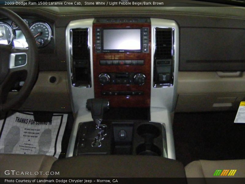 Stone White / Light Pebble Beige/Bark Brown 2009 Dodge Ram 1500 Laramie Crew Cab