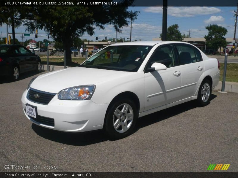 White / Cashmere Beige 2008 Chevrolet Malibu Classic LS Sedan