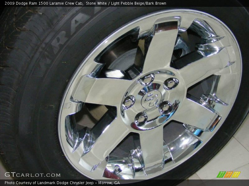 Stone White / Light Pebble Beige/Bark Brown 2009 Dodge Ram 1500 Laramie Crew Cab