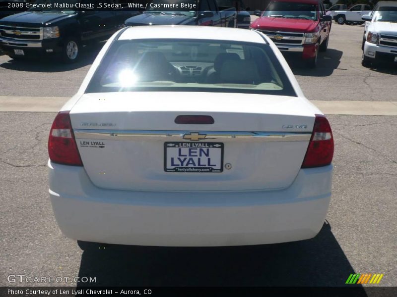White / Cashmere Beige 2008 Chevrolet Malibu Classic LS Sedan