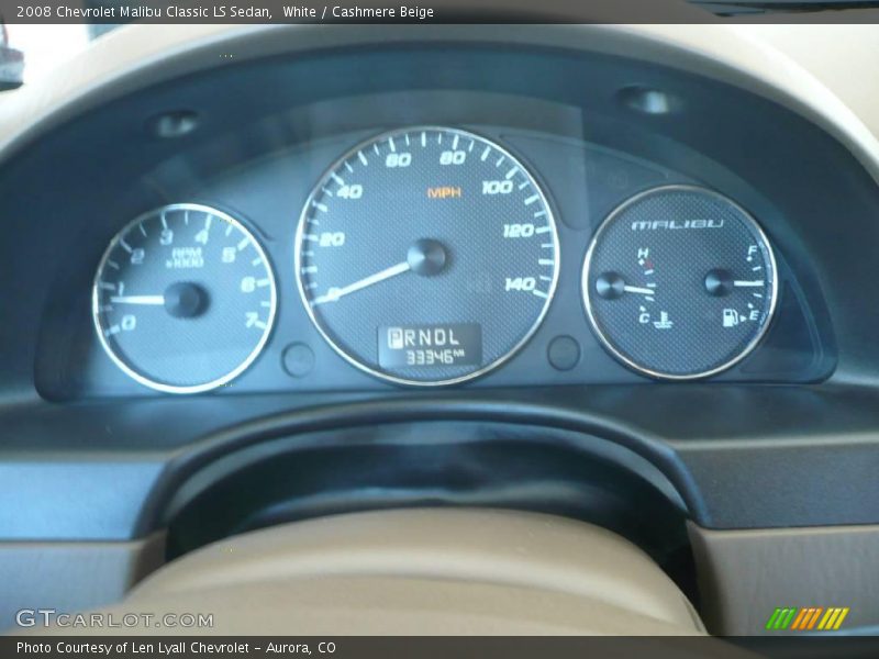 White / Cashmere Beige 2008 Chevrolet Malibu Classic LS Sedan