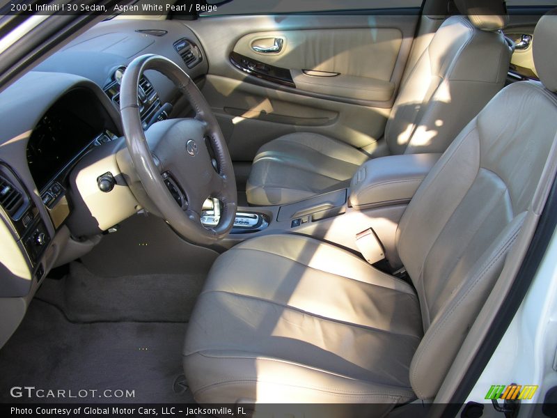 Aspen White Pearl / Beige 2001 Infiniti I 30 Sedan