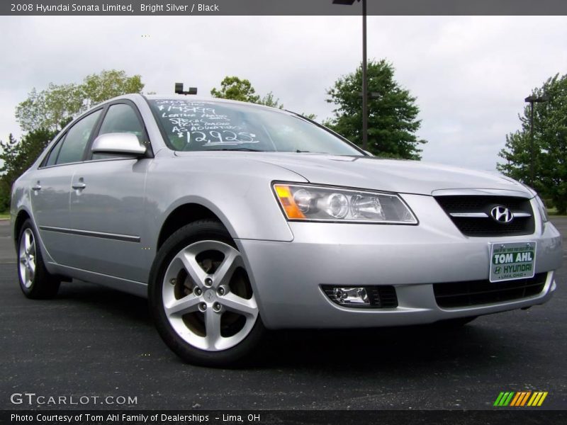 Bright Silver / Black 2008 Hyundai Sonata Limited