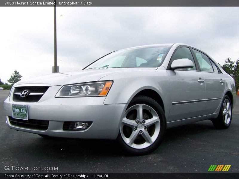 Bright Silver / Black 2008 Hyundai Sonata Limited
