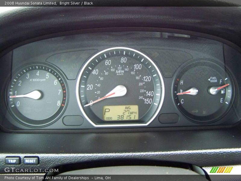 Bright Silver / Black 2008 Hyundai Sonata Limited