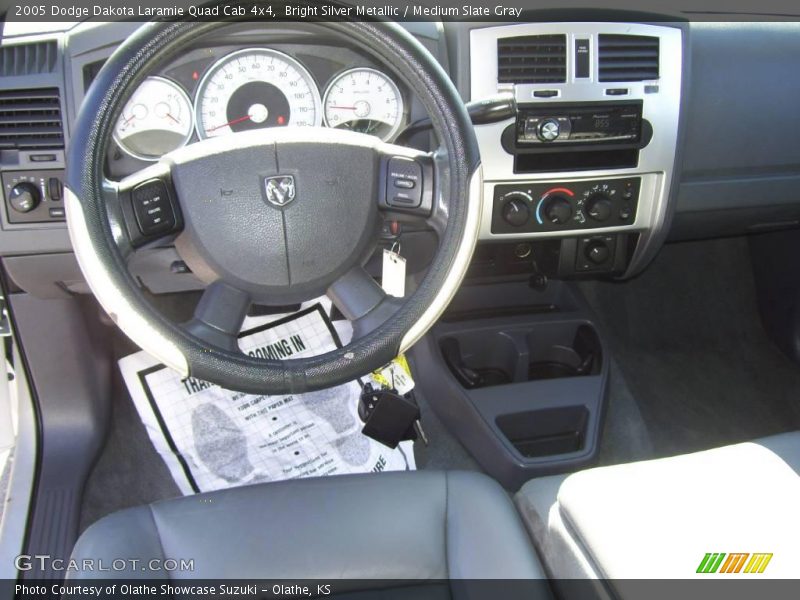 Bright Silver Metallic / Medium Slate Gray 2005 Dodge Dakota Laramie Quad Cab 4x4