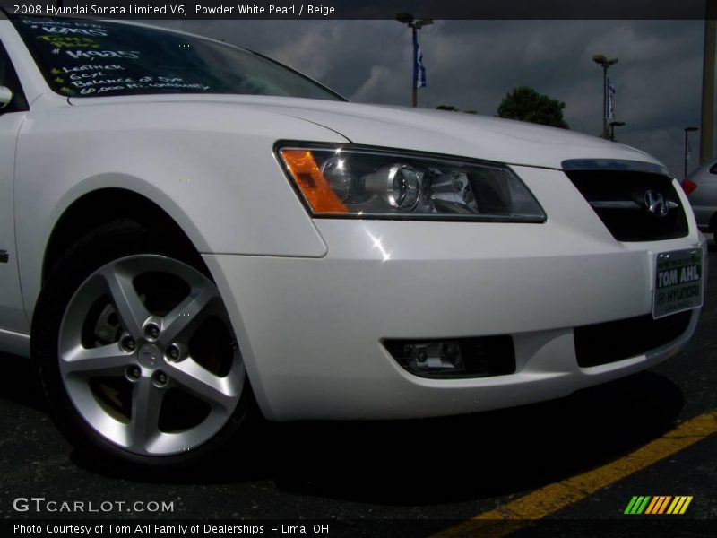 Powder White Pearl / Beige 2008 Hyundai Sonata Limited V6