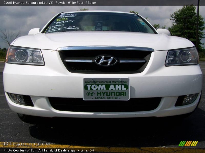 Powder White Pearl / Beige 2008 Hyundai Sonata Limited V6