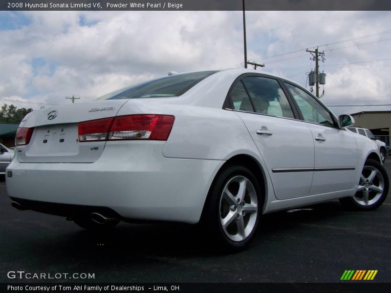 Powder White Pearl / Beige 2008 Hyundai Sonata Limited V6