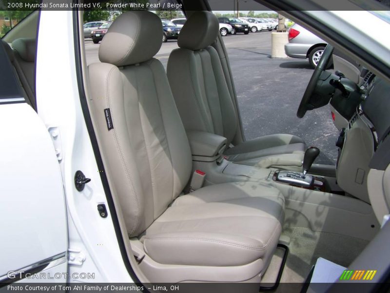 Powder White Pearl / Beige 2008 Hyundai Sonata Limited V6