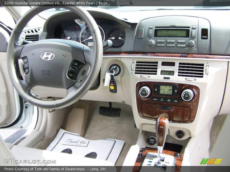 Powder White Pearl / Beige 2008 Hyundai Sonata Limited V6