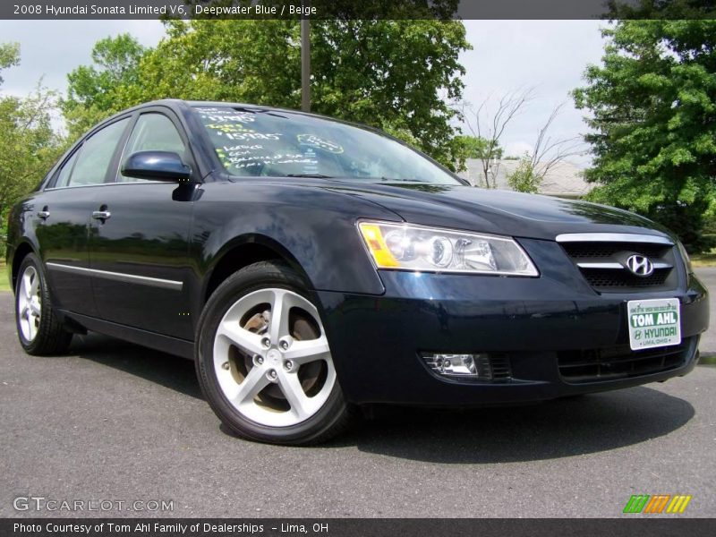 Deepwater Blue / Beige 2008 Hyundai Sonata Limited V6