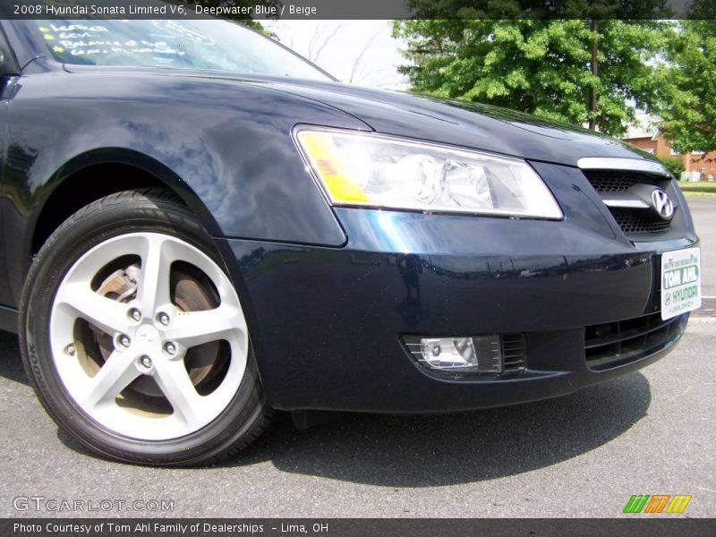 Deepwater Blue / Beige 2008 Hyundai Sonata Limited V6