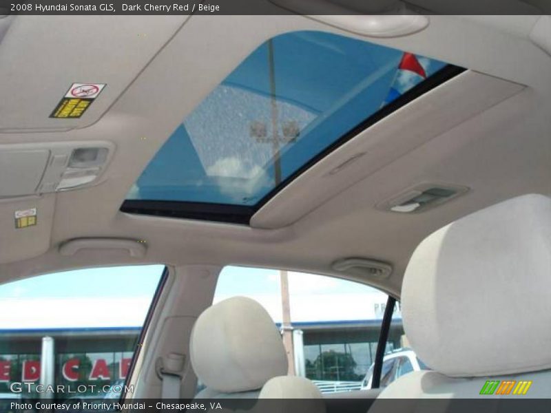 Dark Cherry Red / Beige 2008 Hyundai Sonata GLS