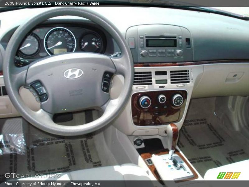 Dark Cherry Red / Beige 2008 Hyundai Sonata GLS