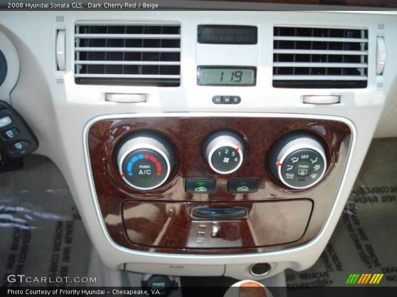 Dark Cherry Red / Beige 2008 Hyundai Sonata GLS