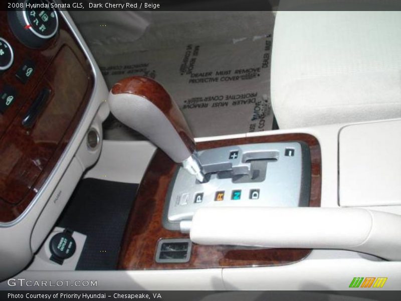 Dark Cherry Red / Beige 2008 Hyundai Sonata GLS