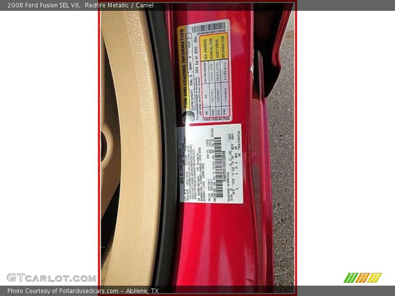 Redfire Metallic / Camel 2008 Ford Fusion SEL V6