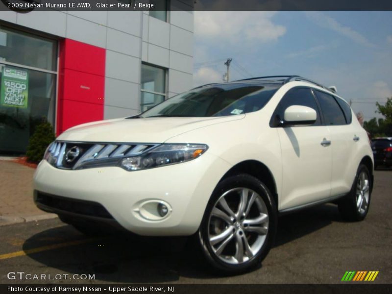 Glacier Pearl / Beige 2009 Nissan Murano LE AWD