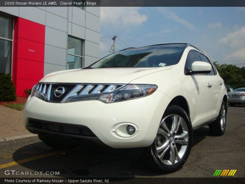 Glacier Pearl / Beige 2009 Nissan Murano LE AWD