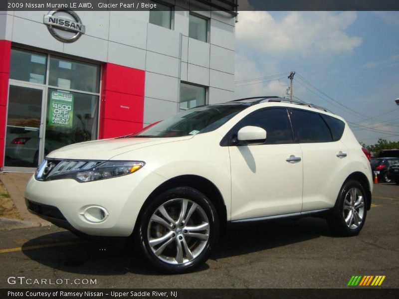 Glacier Pearl / Beige 2009 Nissan Murano LE AWD