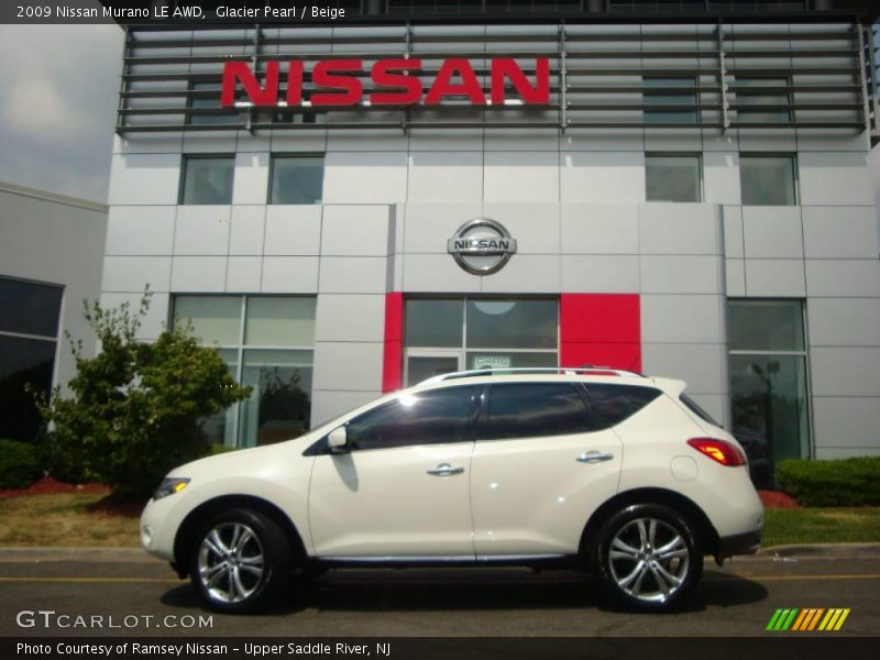 Glacier Pearl / Beige 2009 Nissan Murano LE AWD