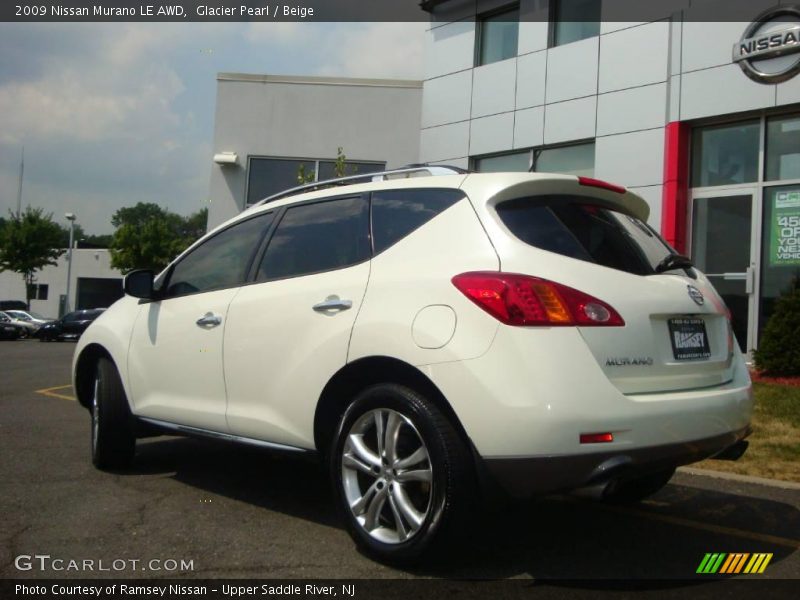 Glacier Pearl / Beige 2009 Nissan Murano LE AWD