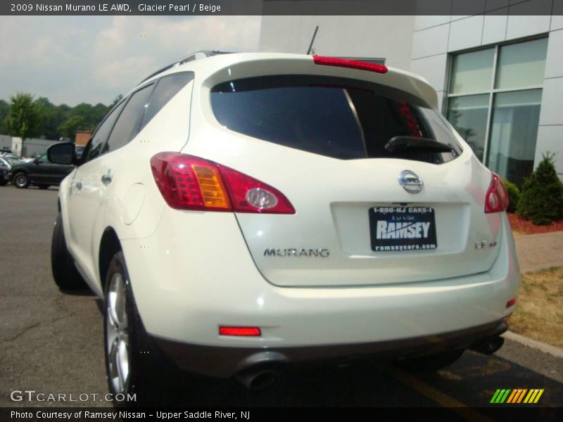 Glacier Pearl / Beige 2009 Nissan Murano LE AWD