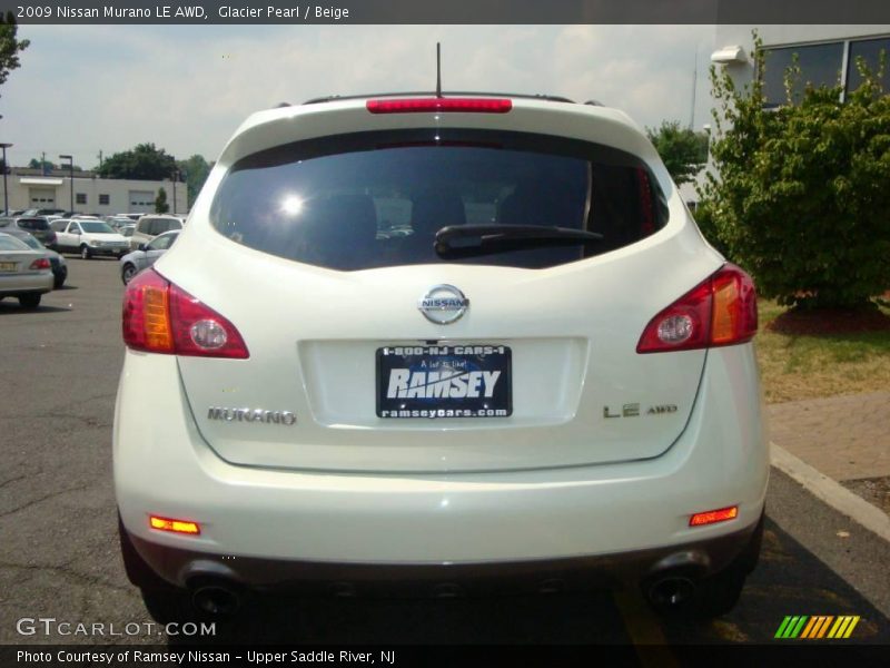 Glacier Pearl / Beige 2009 Nissan Murano LE AWD