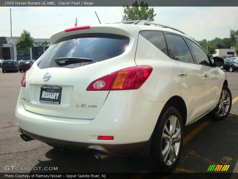 Glacier Pearl / Beige 2009 Nissan Murano LE AWD