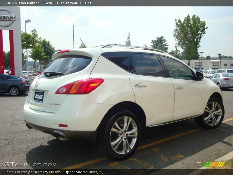 Glacier Pearl / Beige 2009 Nissan Murano LE AWD