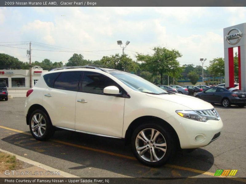 Glacier Pearl / Beige 2009 Nissan Murano LE AWD