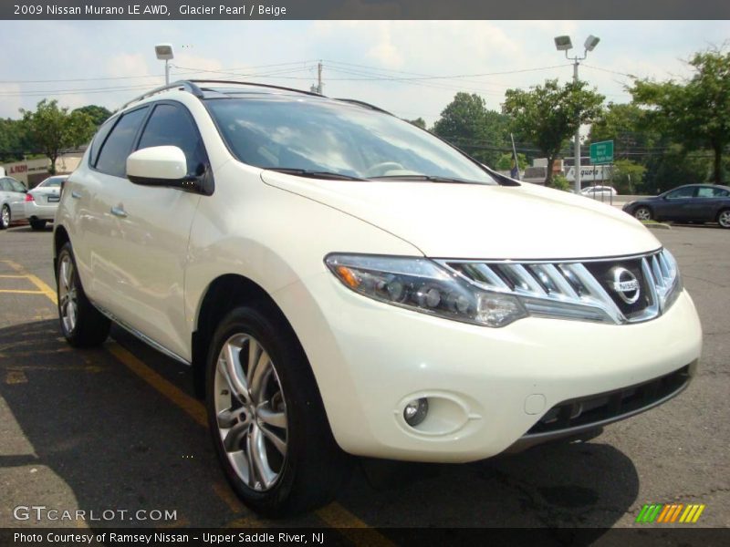 Glacier Pearl / Beige 2009 Nissan Murano LE AWD
