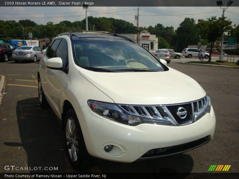 Glacier Pearl / Beige 2009 Nissan Murano LE AWD