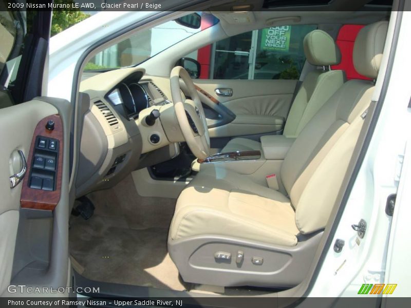 Glacier Pearl / Beige 2009 Nissan Murano LE AWD