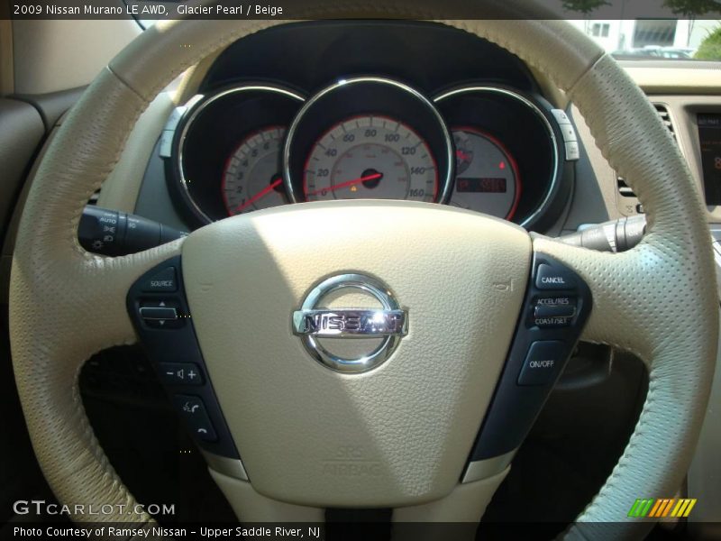 Glacier Pearl / Beige 2009 Nissan Murano LE AWD