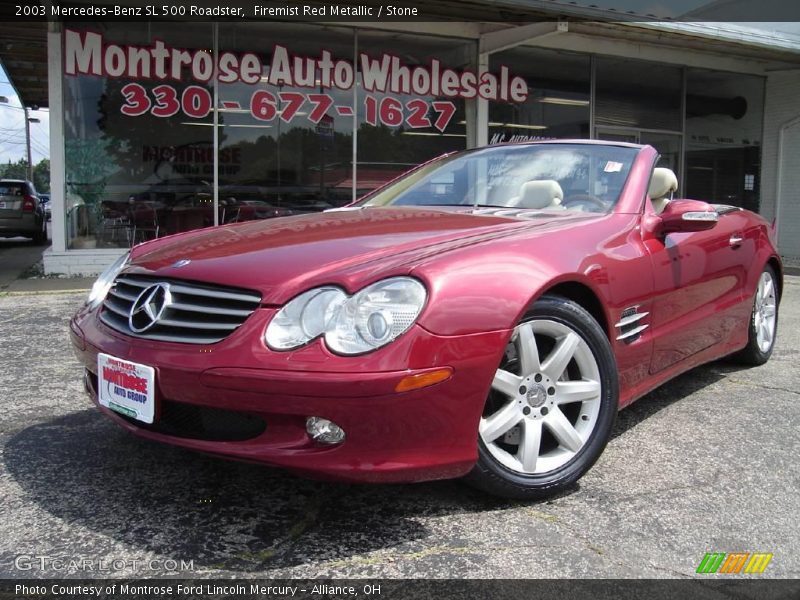 Firemist Red Metallic / Stone 2003 Mercedes-Benz SL 500 Roadster