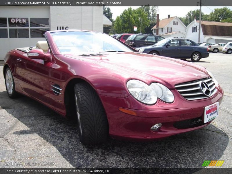 Firemist Red Metallic / Stone 2003 Mercedes-Benz SL 500 Roadster