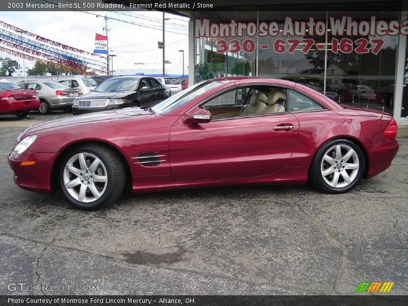 Firemist Red Metallic / Stone 2003 Mercedes-Benz SL 500 Roadster