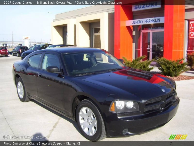 Brilliant Black Crystal Pearl / Dark Slate Gray/Light Graystone 2007 Dodge Charger