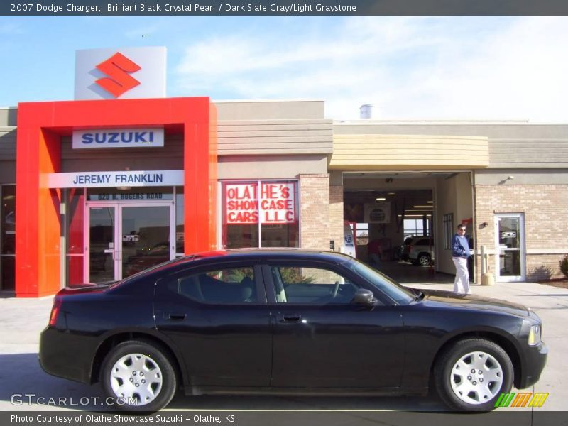 Brilliant Black Crystal Pearl / Dark Slate Gray/Light Graystone 2007 Dodge Charger