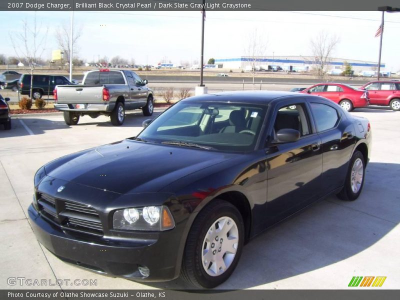 Brilliant Black Crystal Pearl / Dark Slate Gray/Light Graystone 2007 Dodge Charger