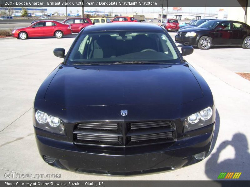 Brilliant Black Crystal Pearl / Dark Slate Gray/Light Graystone 2007 Dodge Charger