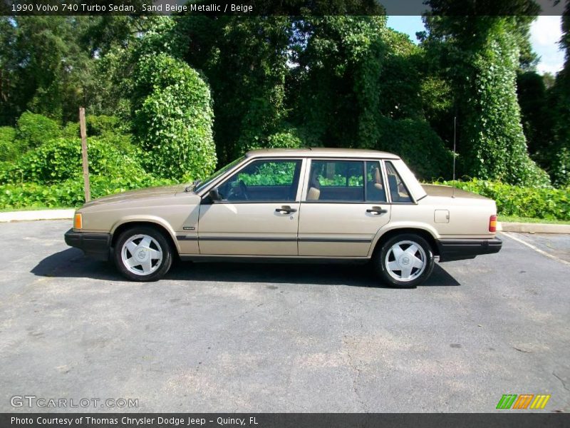 Sand Beige Metallic / Beige 1990 Volvo 740 Turbo Sedan