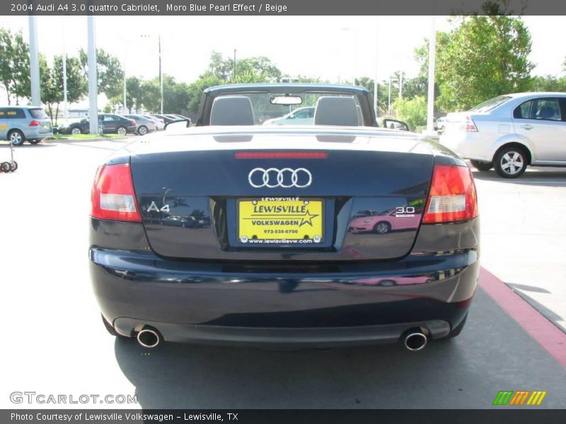 Moro Blue Pearl Effect / Beige 2004 Audi A4 3.0 quattro Cabriolet