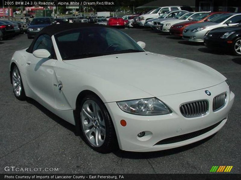 Alpine White / Dream Red/Black 2005 BMW Z4 3.0i Roadster