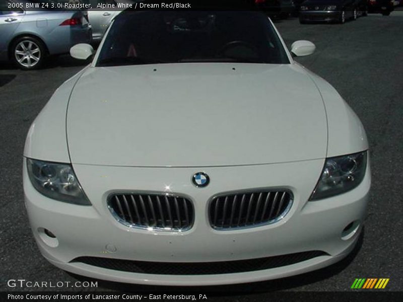 Alpine White / Dream Red/Black 2005 BMW Z4 3.0i Roadster