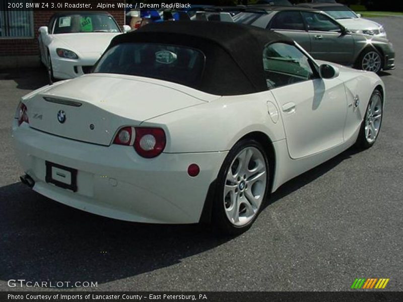 Alpine White / Dream Red/Black 2005 BMW Z4 3.0i Roadster
