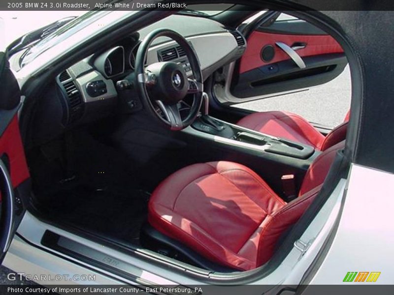 Alpine White / Dream Red/Black 2005 BMW Z4 3.0i Roadster