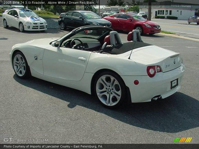 Alpine White / Dream Red/Black 2005 BMW Z4 3.0i Roadster